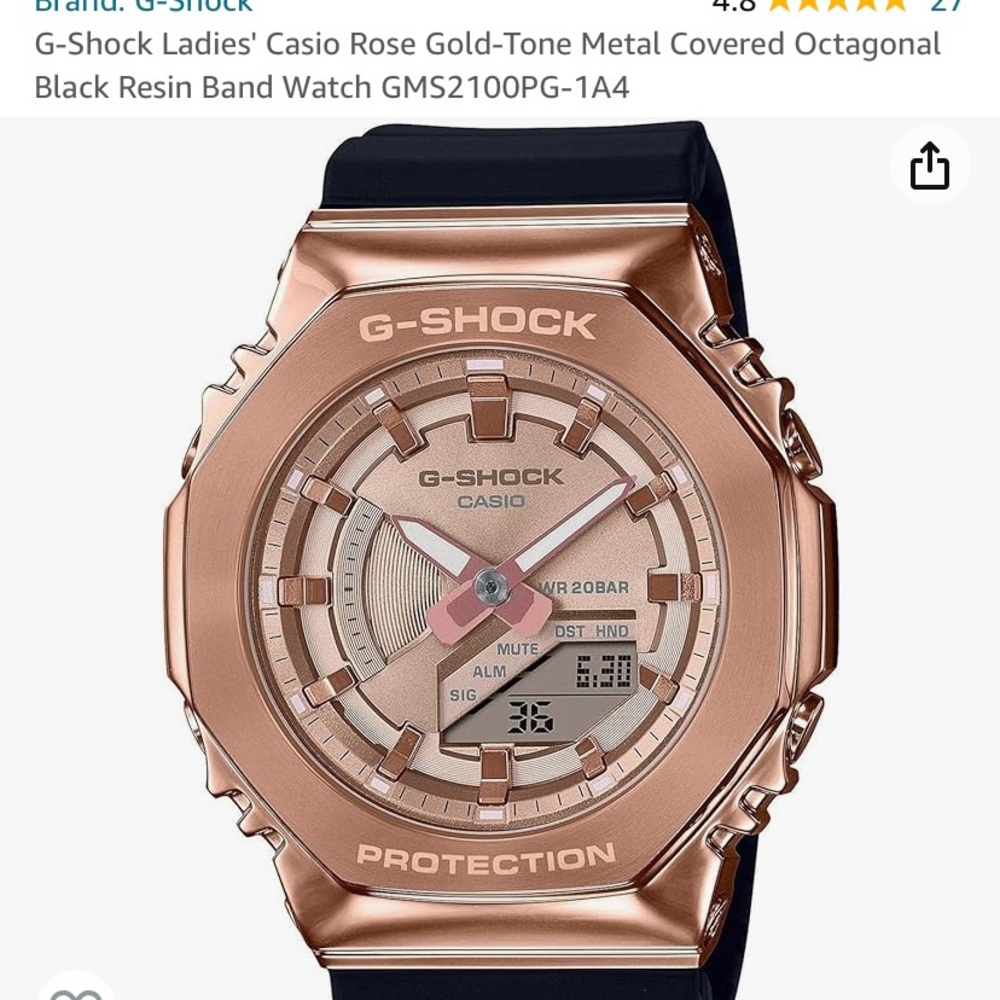 Ladies G-Shock Watch in Rose Gold